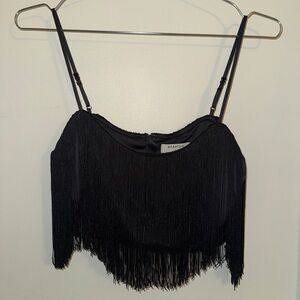 Babaton Fringe Spaghetti Strap Top Size Small